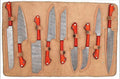Custom Handmade Damascus Steel Chef Knife – 13” with 8” Blade, Pakkawood Handle & Leather Roll Kit | Best Damascus Knives