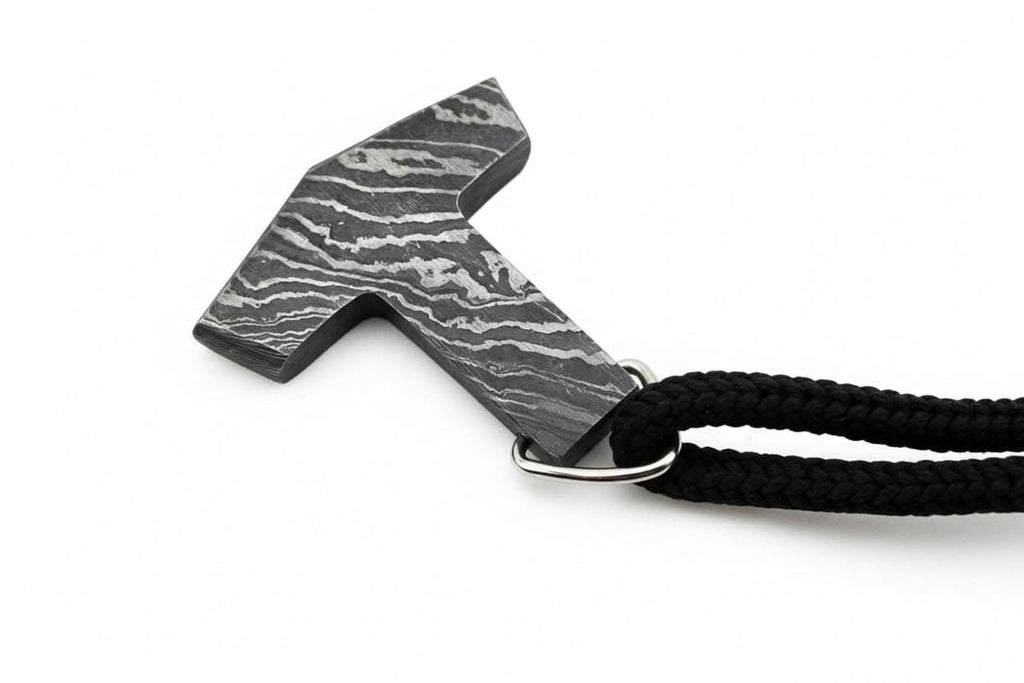 DE-0014 Custom Handmade Damascus steel Viking pendant /Thor Hammer Pendant/Jeweller