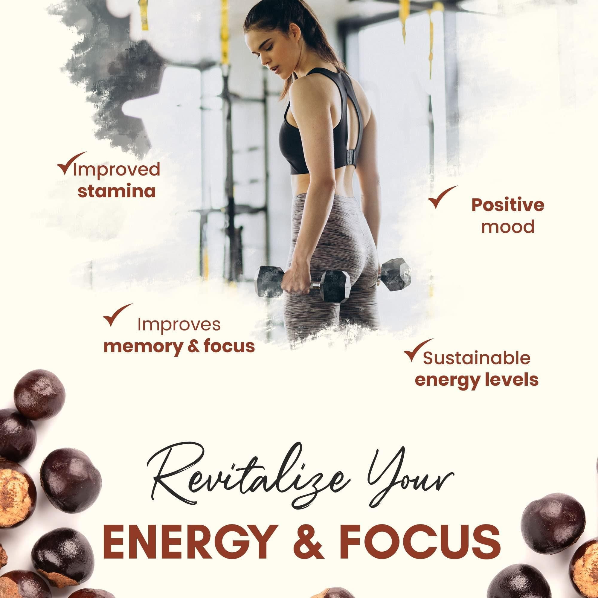 All Natural Energy Supplements with Elderberry Caffeine Pills 60 Capsules