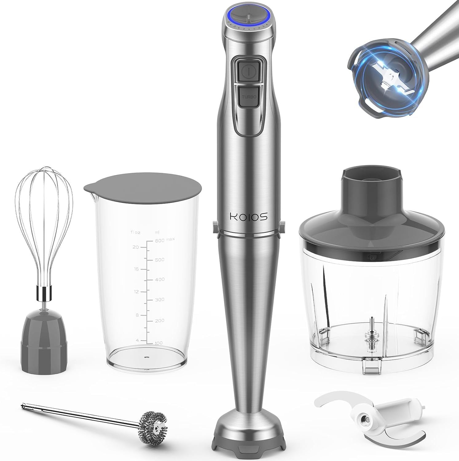 KOIOS 1100W Hand Blender Set – 5-in-1 Immersion Mixer