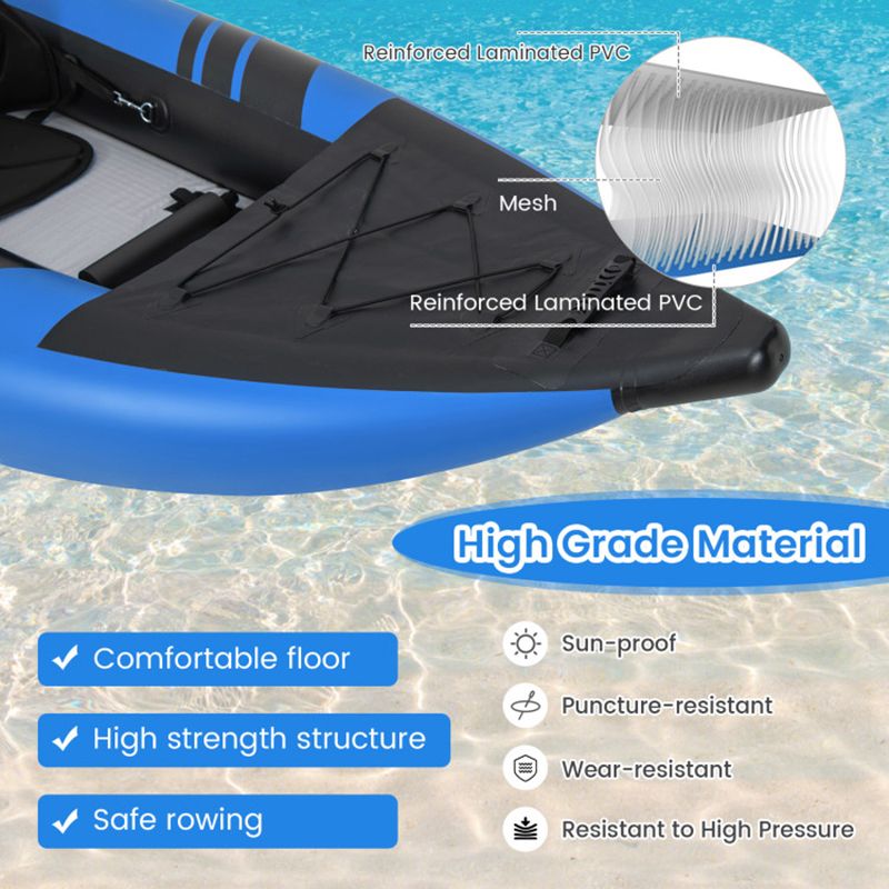 Inflatable 2-person Kayak Set with Aluminium Oars and Repair Kit