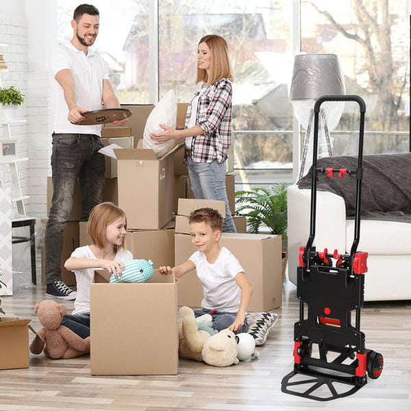 150kg 2-in-1 luggage trolley red