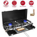 3 Burner Camping Stove 20000 BTU Portable Foldable Propane Stove With Toast Tray Windshield Portable Handle Outdoor Cooking Gas Stove For RV Camping BBQ Picnic Backyard