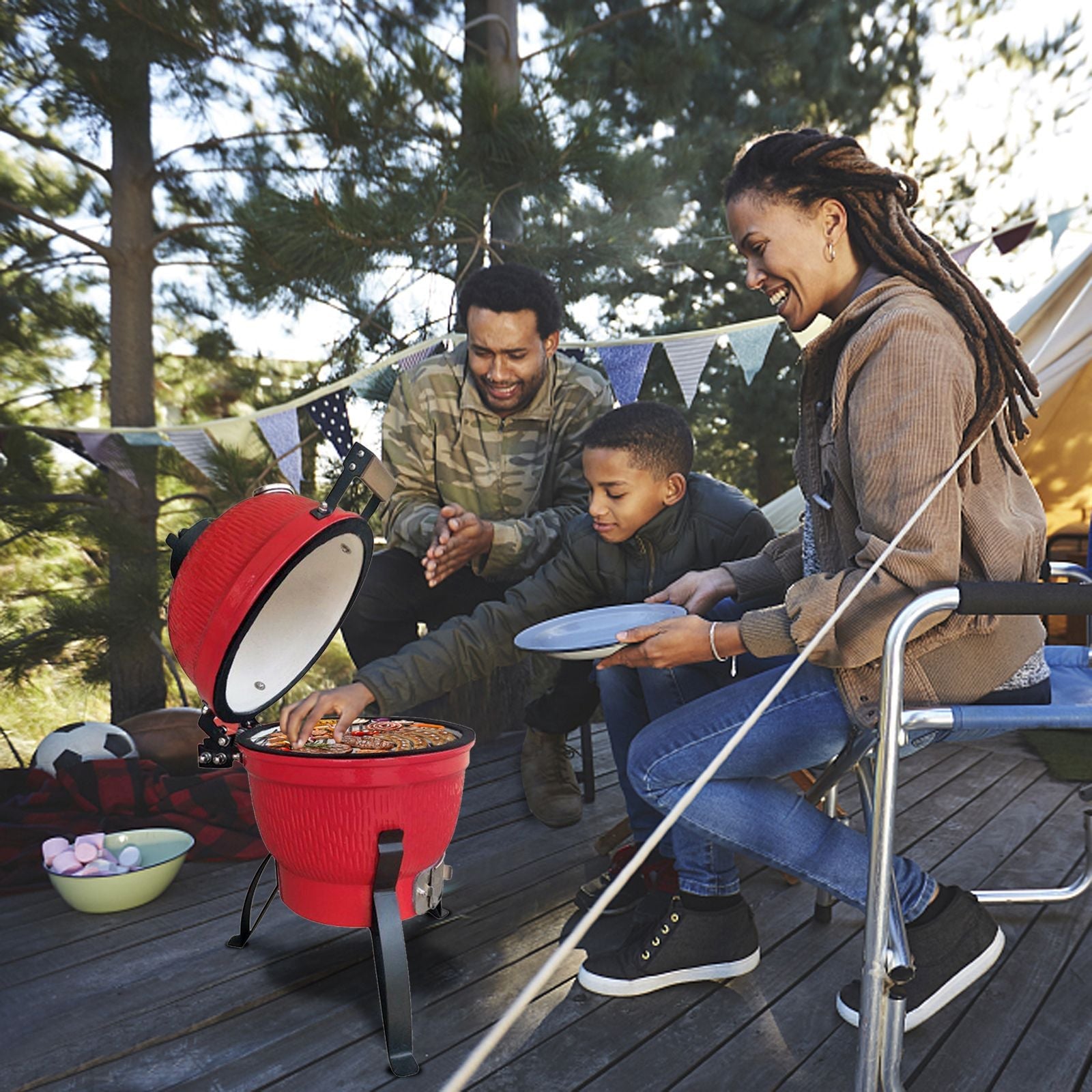 13" Ceramic Charcoal Grill XH – Compact Kamado-Style Outdoor Cooker