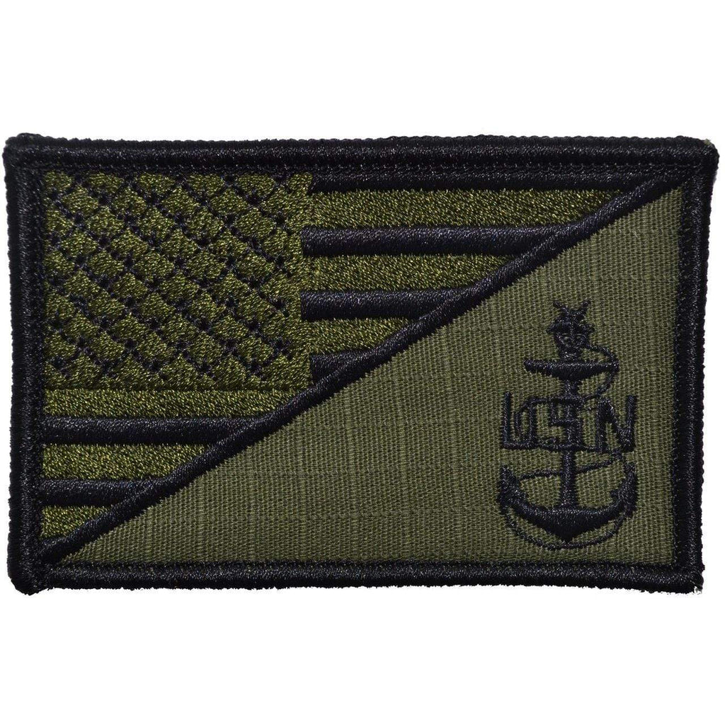 Navy SCPO Senior Chief Petty Officer USA Flag - 2.25x3.5 Patch
