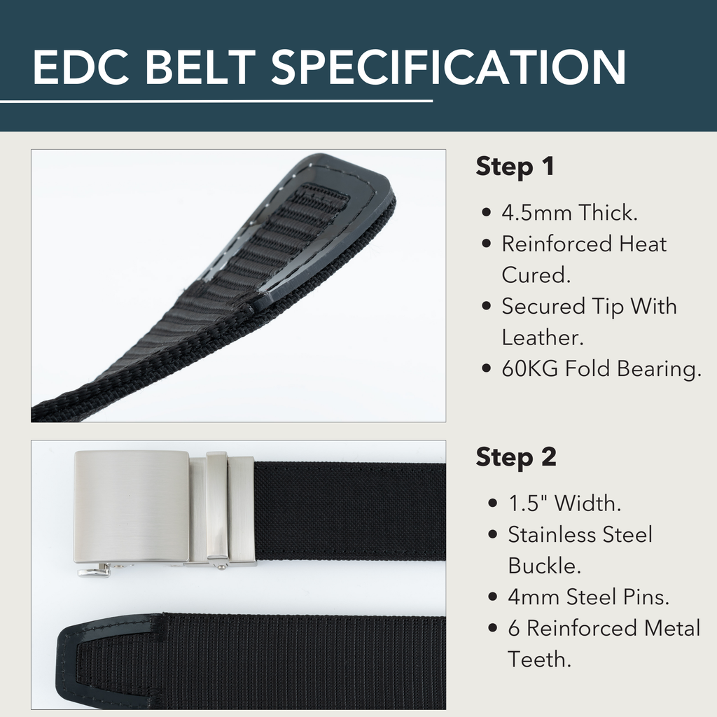 OS 1911 1.0 EDC Belt 1.5" Width Ballistic Nylon for Everyday Carry