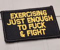 ASOS - Exercising Just Enough to Fuck & Fight - 2x3 Patch - Black w/Yellow Gold