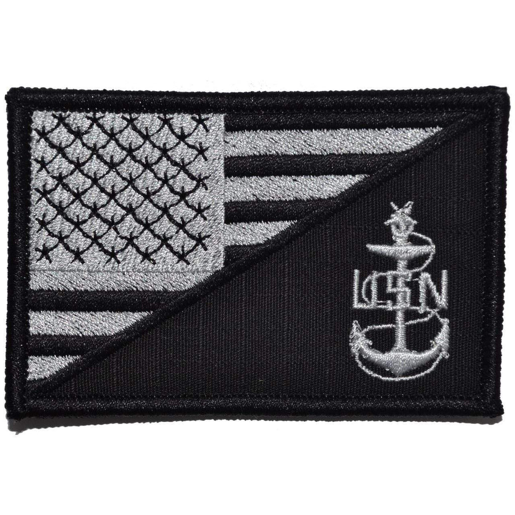 Navy SCPO Senior Chief Petty Officer USA Flag - 2.25x3.5 Patch
