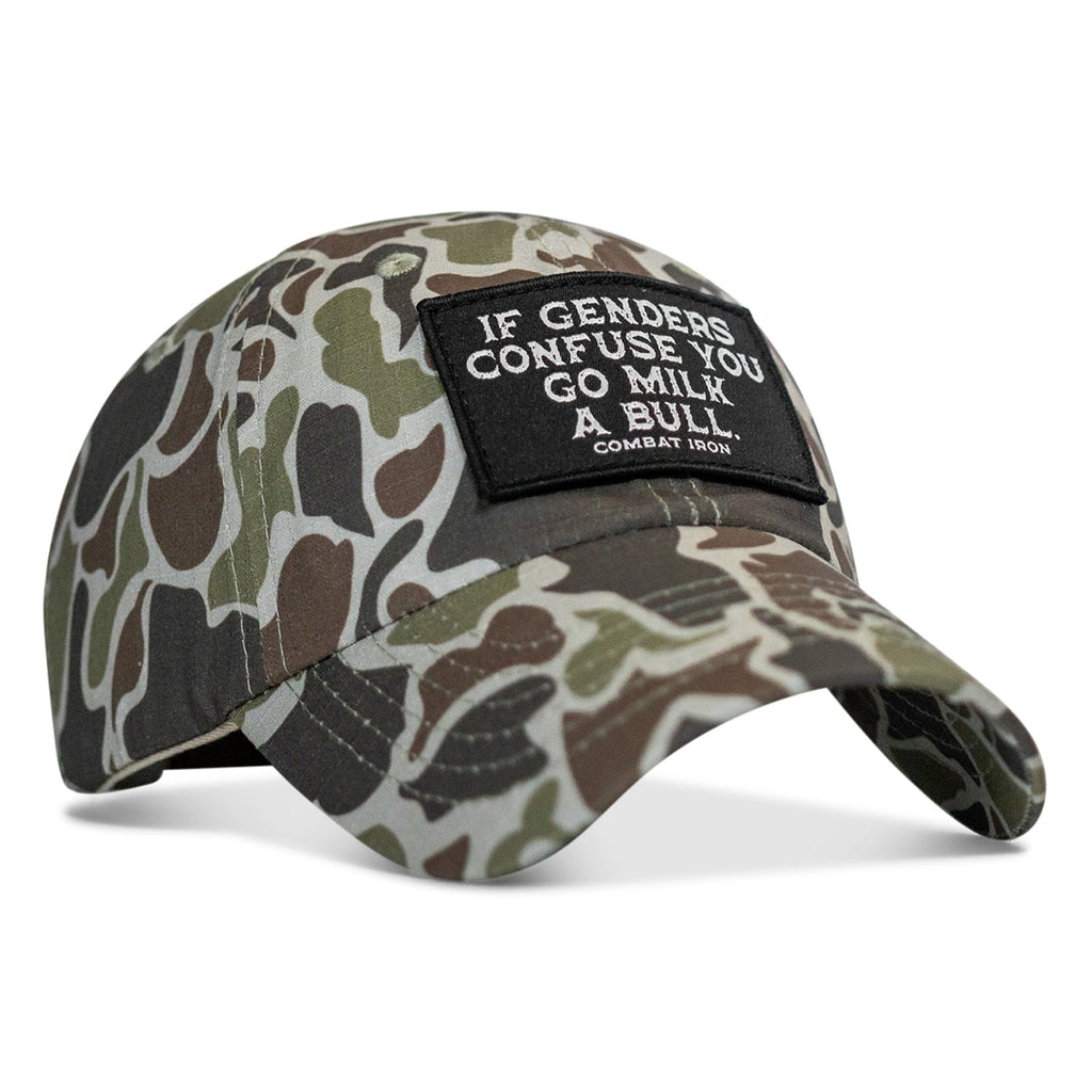 If Gender Confuses You Go Milk A Bull Patch Ripstop Hat