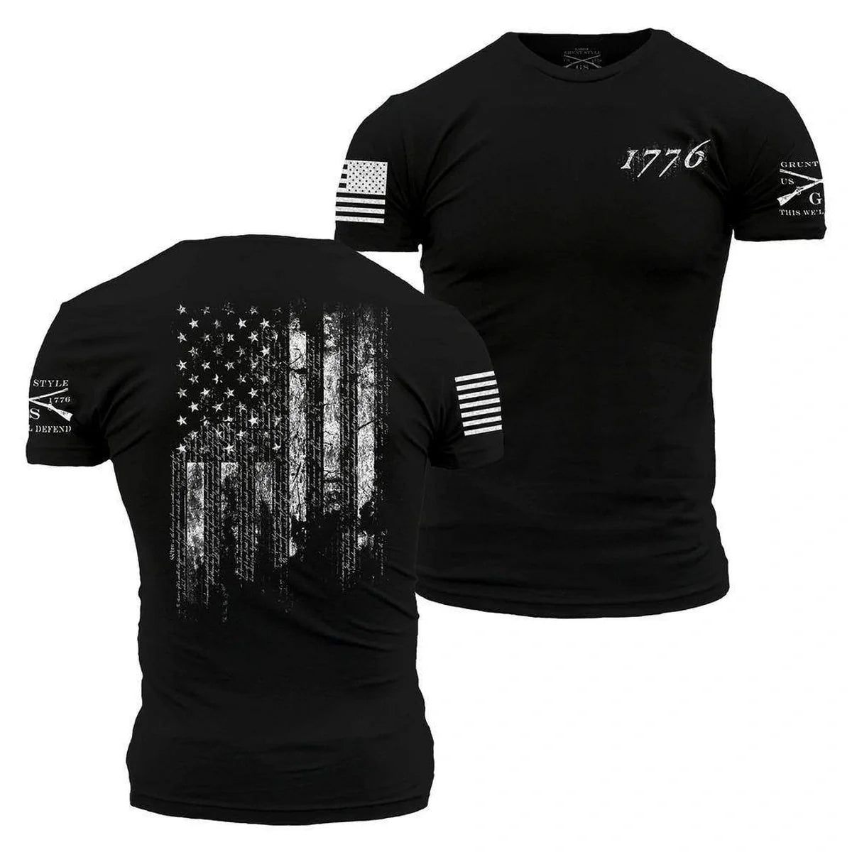 Grunt Style 1776 Flag T-Shirt: Classic Patriot Graphic, Everyday Comfort