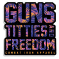 Guns, Titties and Freedom Floral Decal