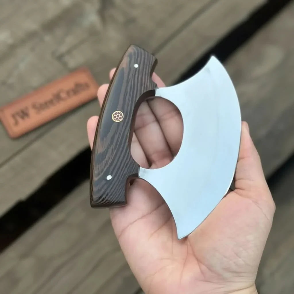 Handmade Ulu Chopper Knife — High Polished Stainless Steel Blade