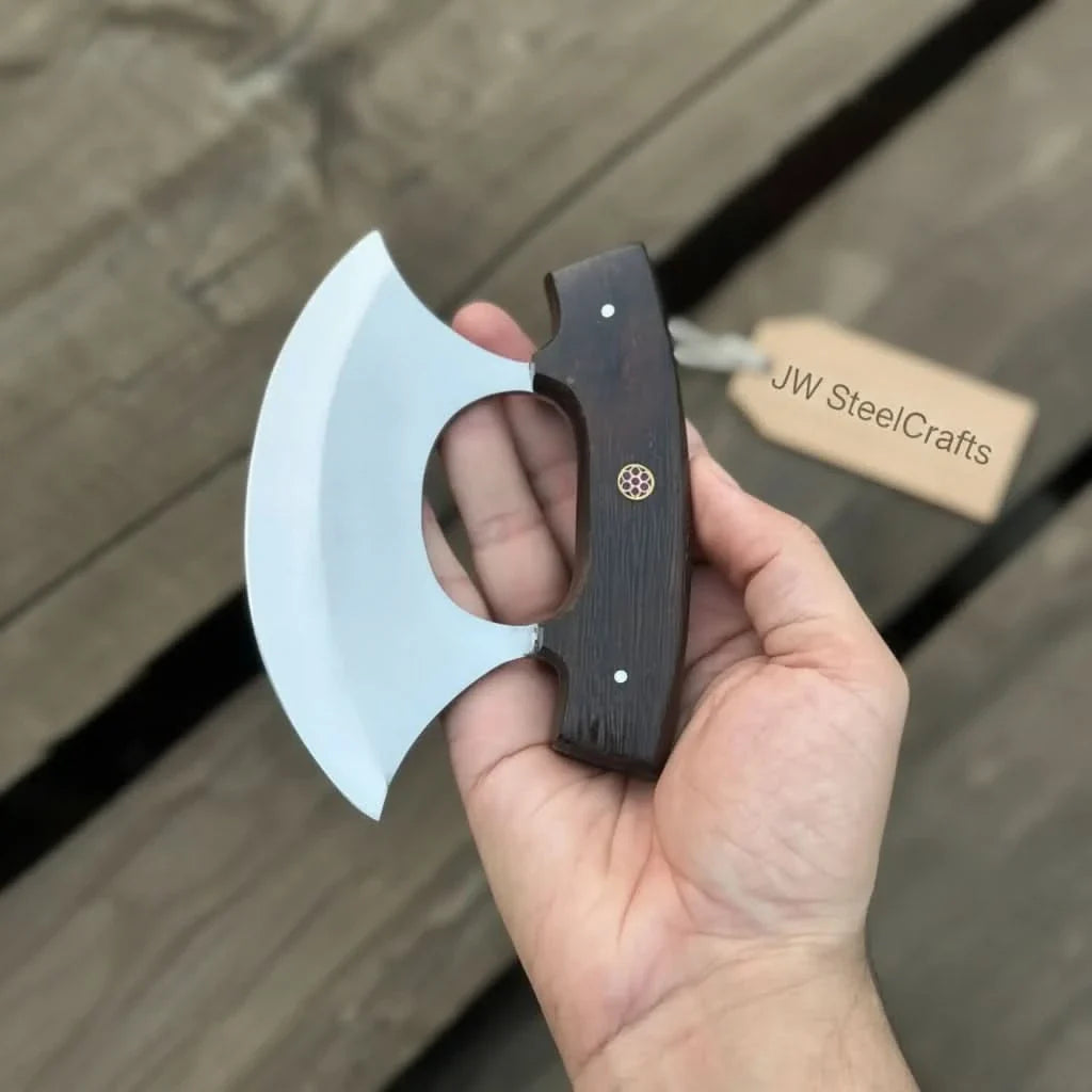 Handmade Ulu Chopper Knife — High Polished Stainless Steel Blade