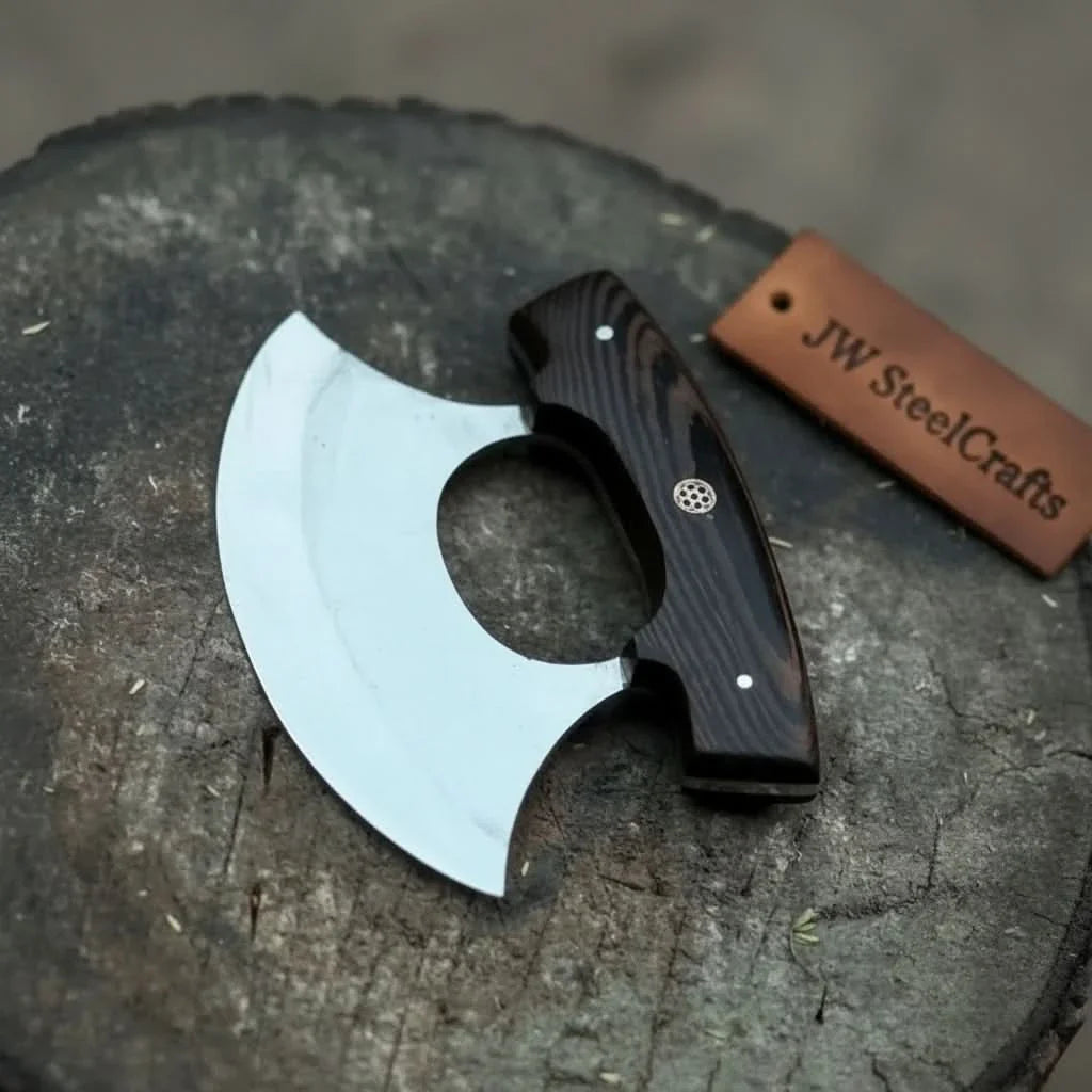Handmade Ulu Chopper Knife — High Polished Stainless Steel Blade