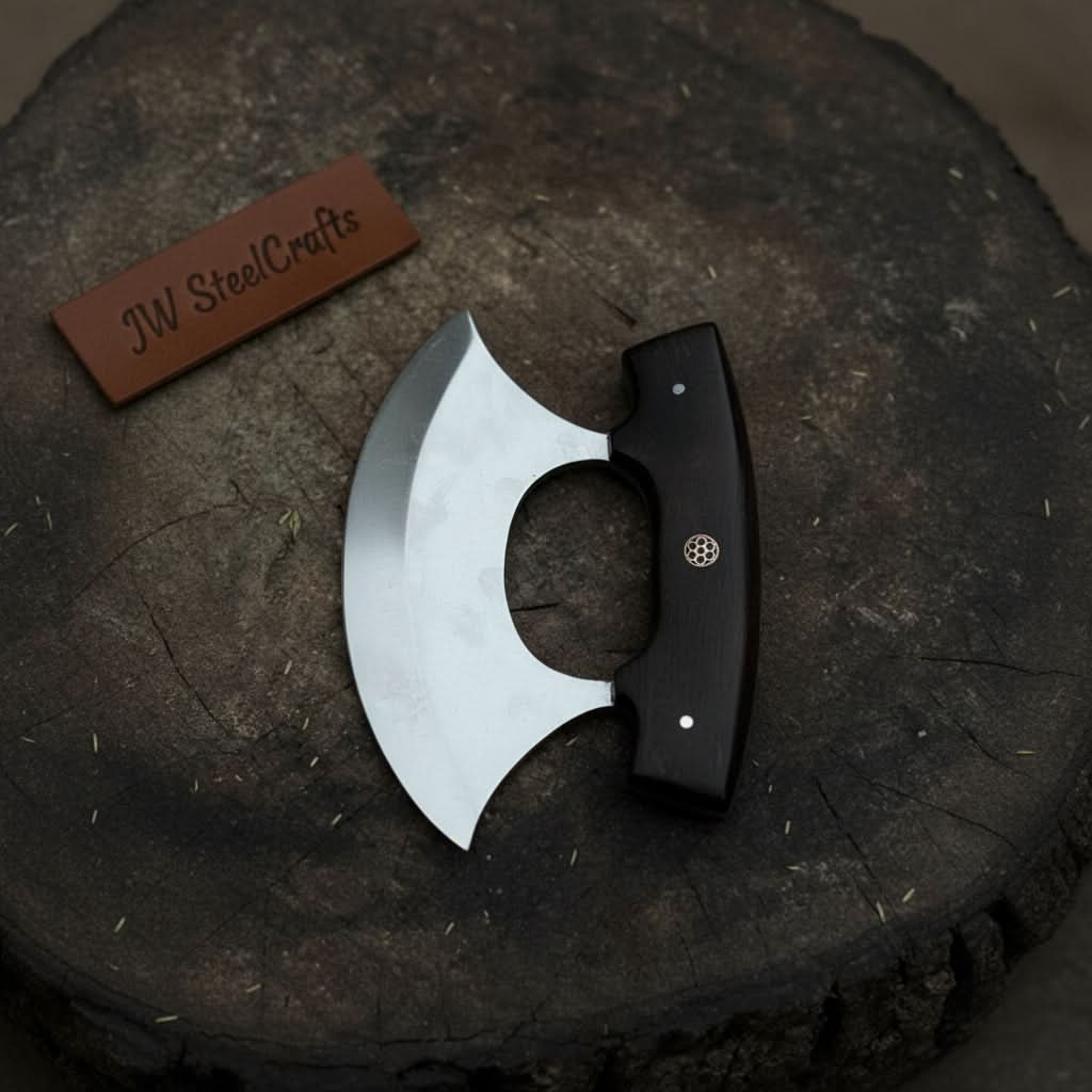Handmade Ulu Chopper Knife — High Polished Stainless Steel Blade