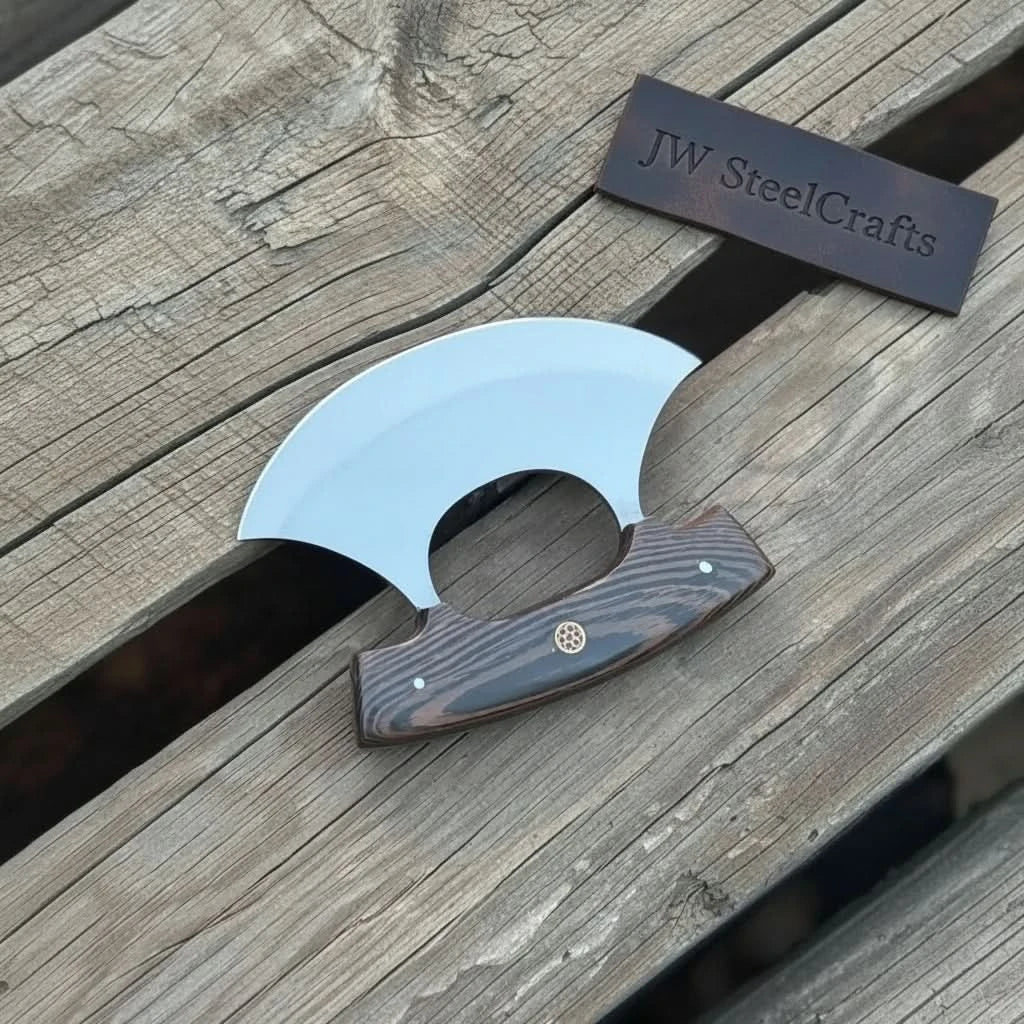 Handmade Ulu Chopper Knife — High Polished Stainless Steel Blade