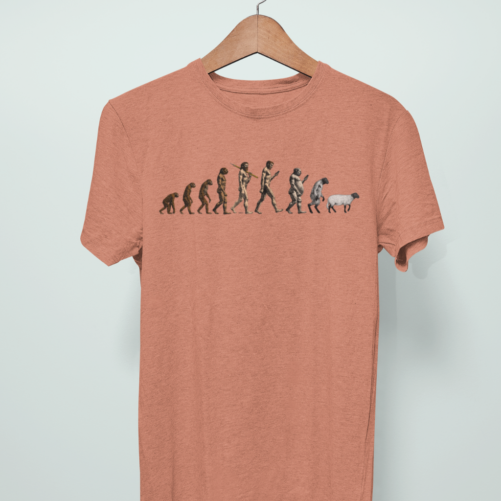 March of Devolution Sheeple Tri-Blend Track Shirt