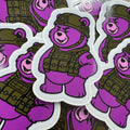 Operation Over It Bear - IDFC BEARS - 3.75" Sticker - Purple
