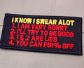 ASOS - I Know I Swear Alot - 2x4 Patch - Navy w/Yellow/Red