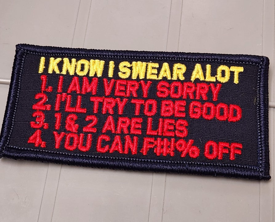 ASOS - I Know I Swear Alot - 2x4 Patch - Navy w/Yellow/Red