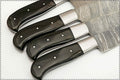 Custom Handmade Knife – 13” Damascus Steel Blade with Resin Handle, Steel Bolster & Leather Roll | Premium Custom Knife Set