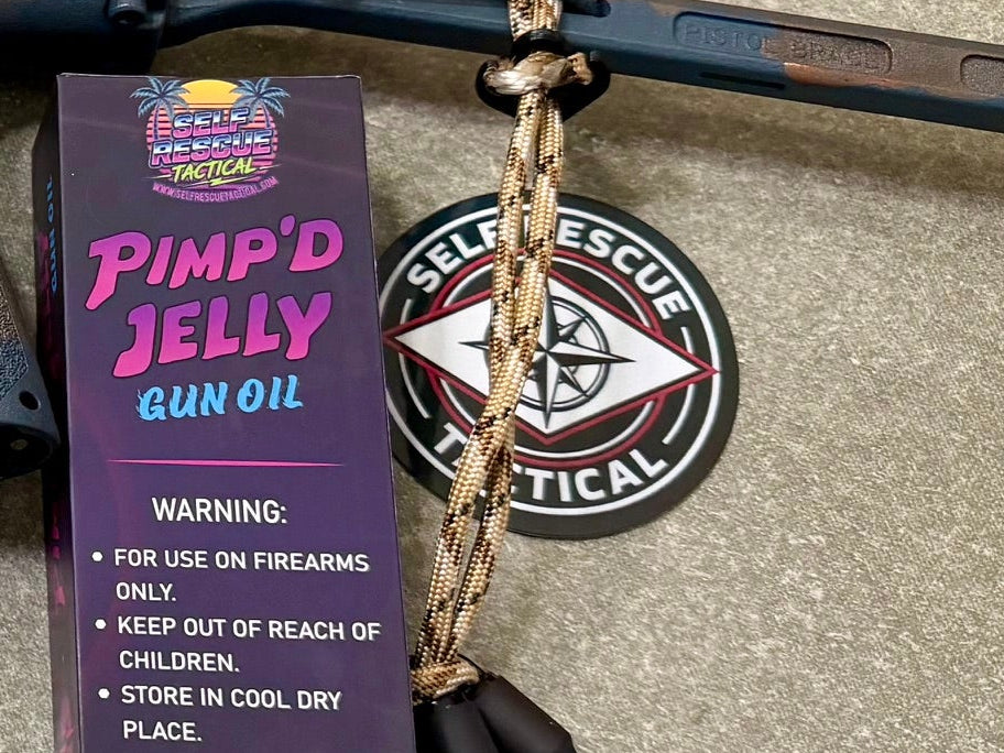Weapon with 'Pump'd Jelly' gun oil and cleaning products with Ricos Loop attachment 