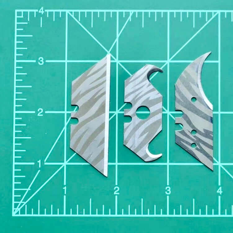 Stinger Laser Engraved Utility Razor Blades, Utility Knife Blades Replacement - Tiger Pattern