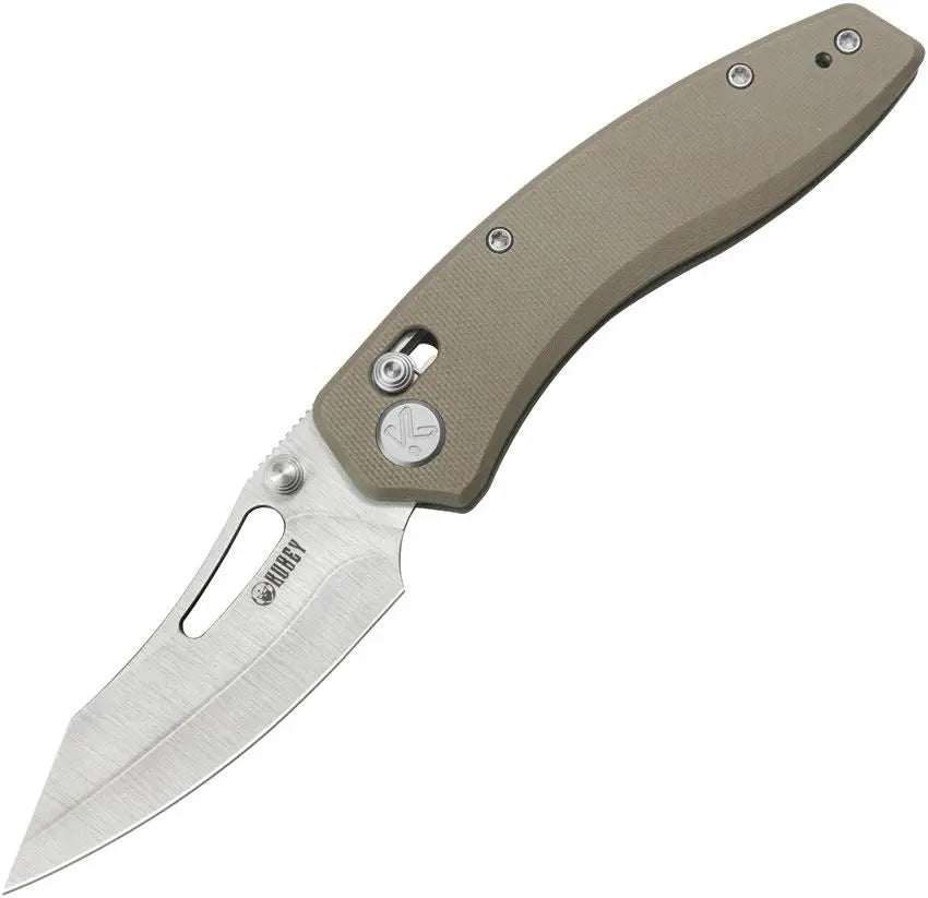 Kubey Caiman Crossbar Lock Tan G10 Folding Knife