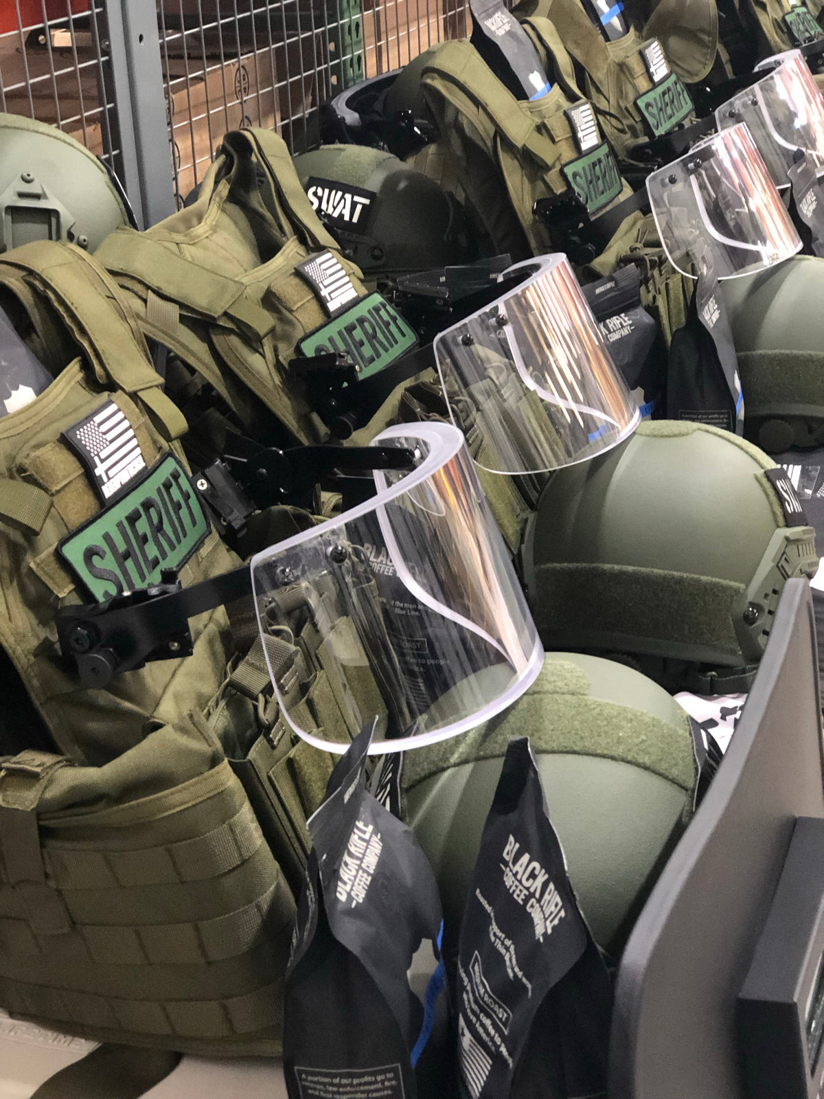 Railsofshield Shop Level IIIA Ballistic Glass Face Shield with Helmet ARC Rail Mount ...