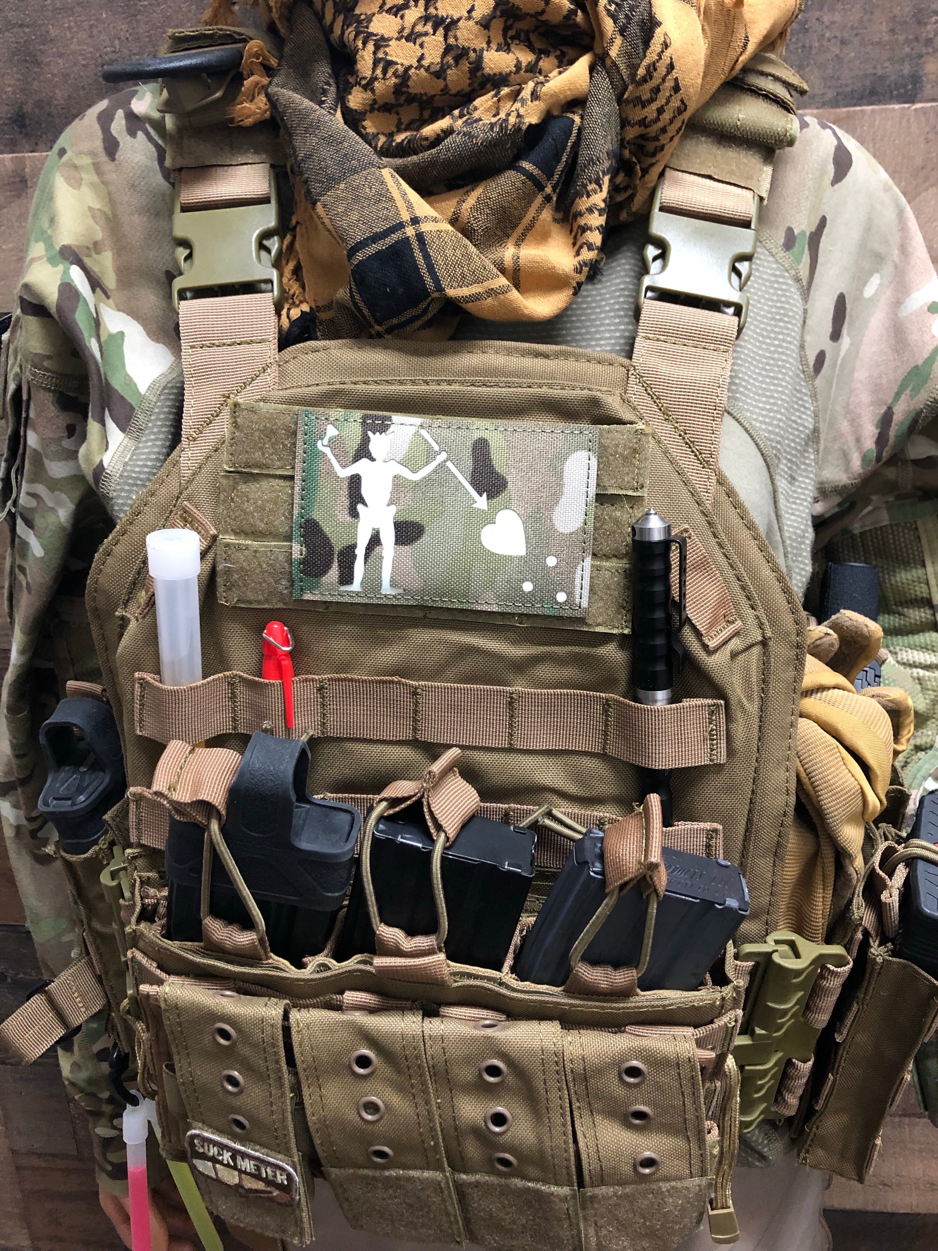3” x 4” Blackbeard Flag Patch Glow in the Dark reflective