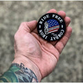 RIDE FREE AMERICAN SKULL BIKER PVC PATCH