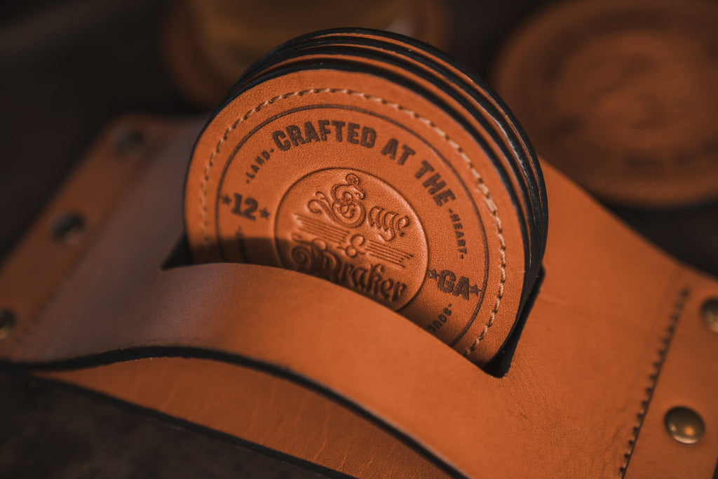 Bridle Leather Coaster Set