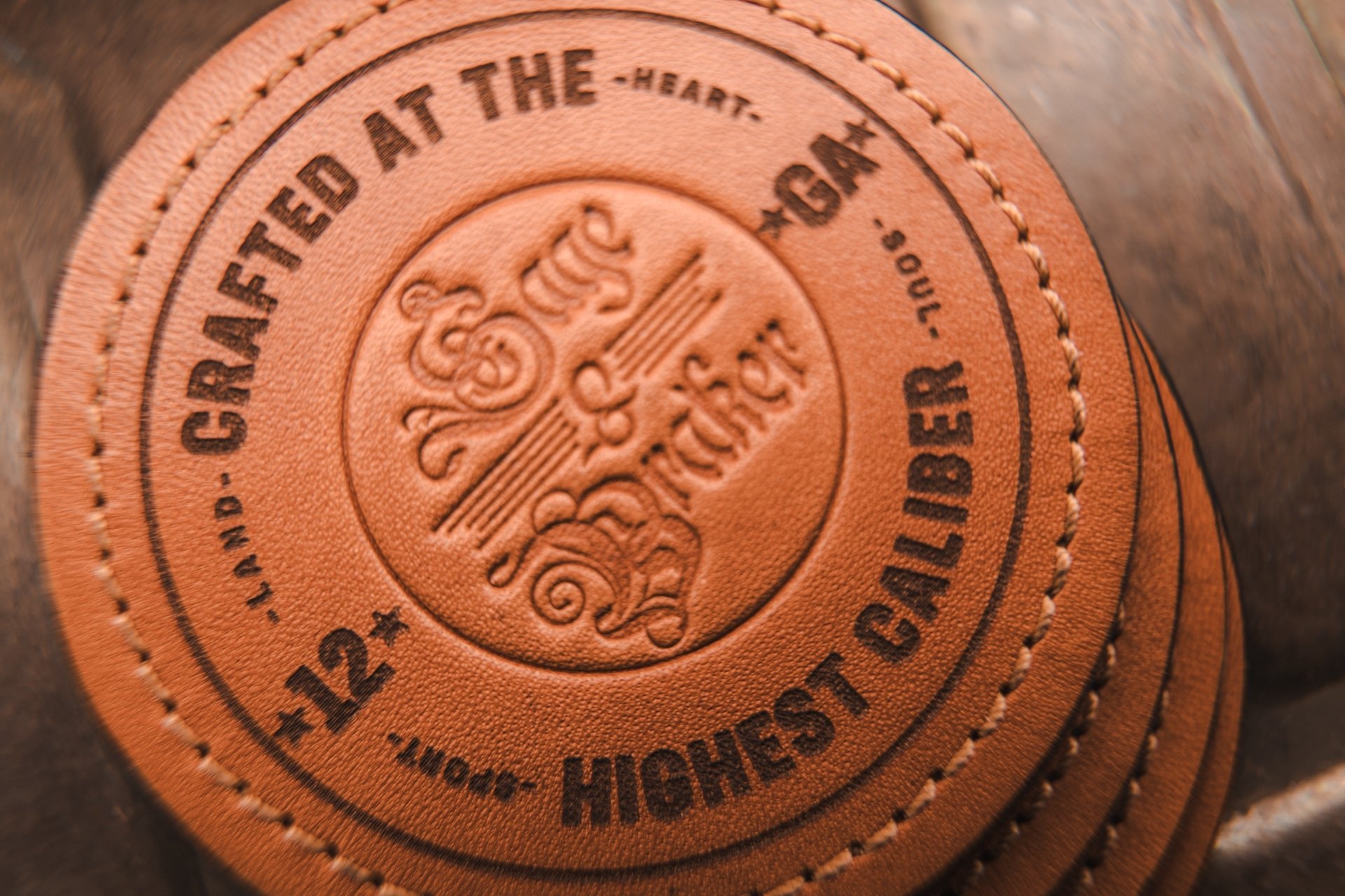 Bridle Leather Coaster Set