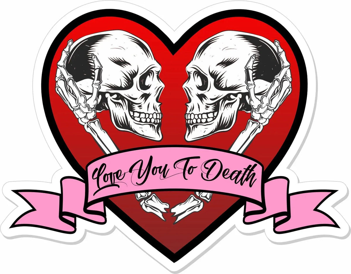 Skeleton Hearts - Love you to Death - 3.5" Sticker