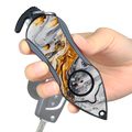 Stinger Personal Safety Alarm Keychain Emergency Tool: Siren Alarm, Seat Belt Cutter, Glass Breaker (Black Marble)
