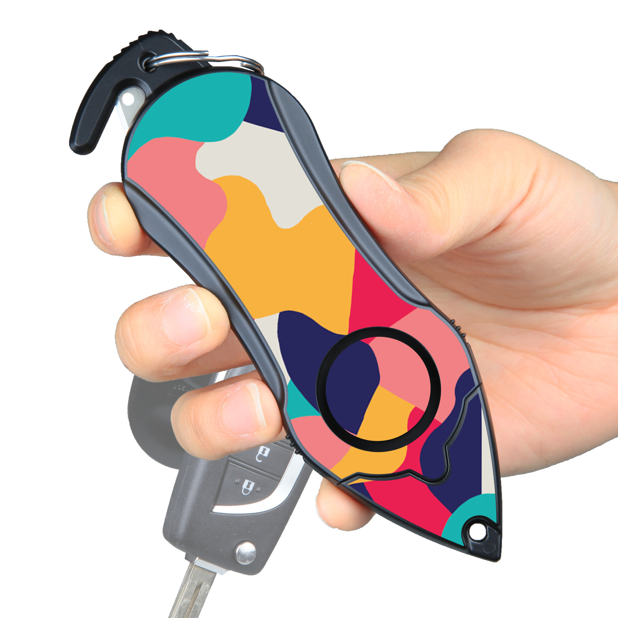 Stinger Personal Safety Alarm Keychain Emergency Tool: Siren Alarm, Seat Belt Cutter, Glass Breaker (Colorful)