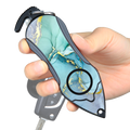 Stinger Personal Safety Alarm Keychain Emergency Tool: Siren Alarm, Seat Belt Cutter, Glass Breaker (Green Marble)