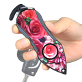 Stinger Personal Safety Alarm Keychain Emergency Tool: Siren Alarm, Seat Belt Cutter, Glass Breaker (Pink Rose)