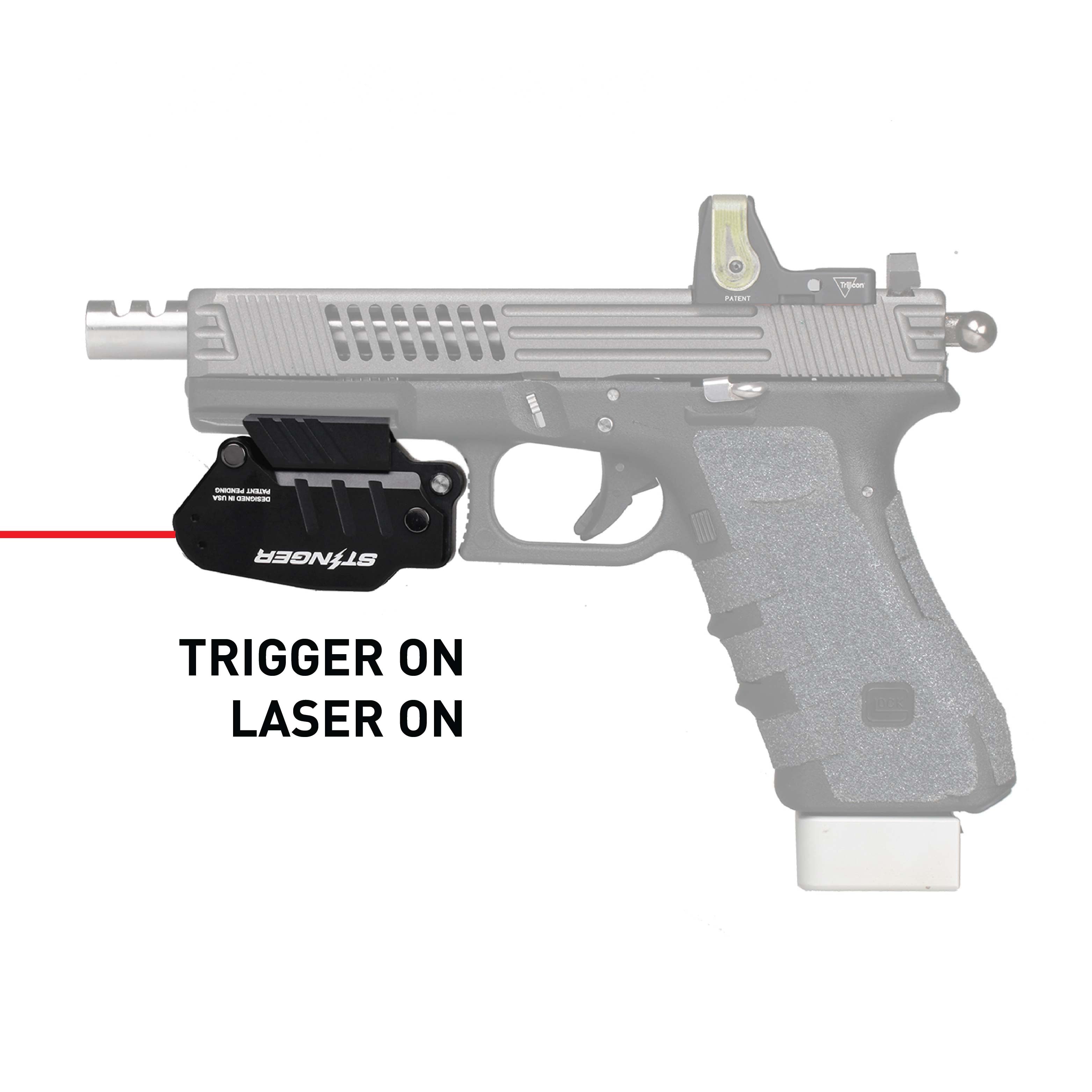 Stinger HL-GL Concealment Laser Sight System: Trigger Guard Protection, Minimalist Carry Holster (Rechargeable RED Laser - HDPE Body)