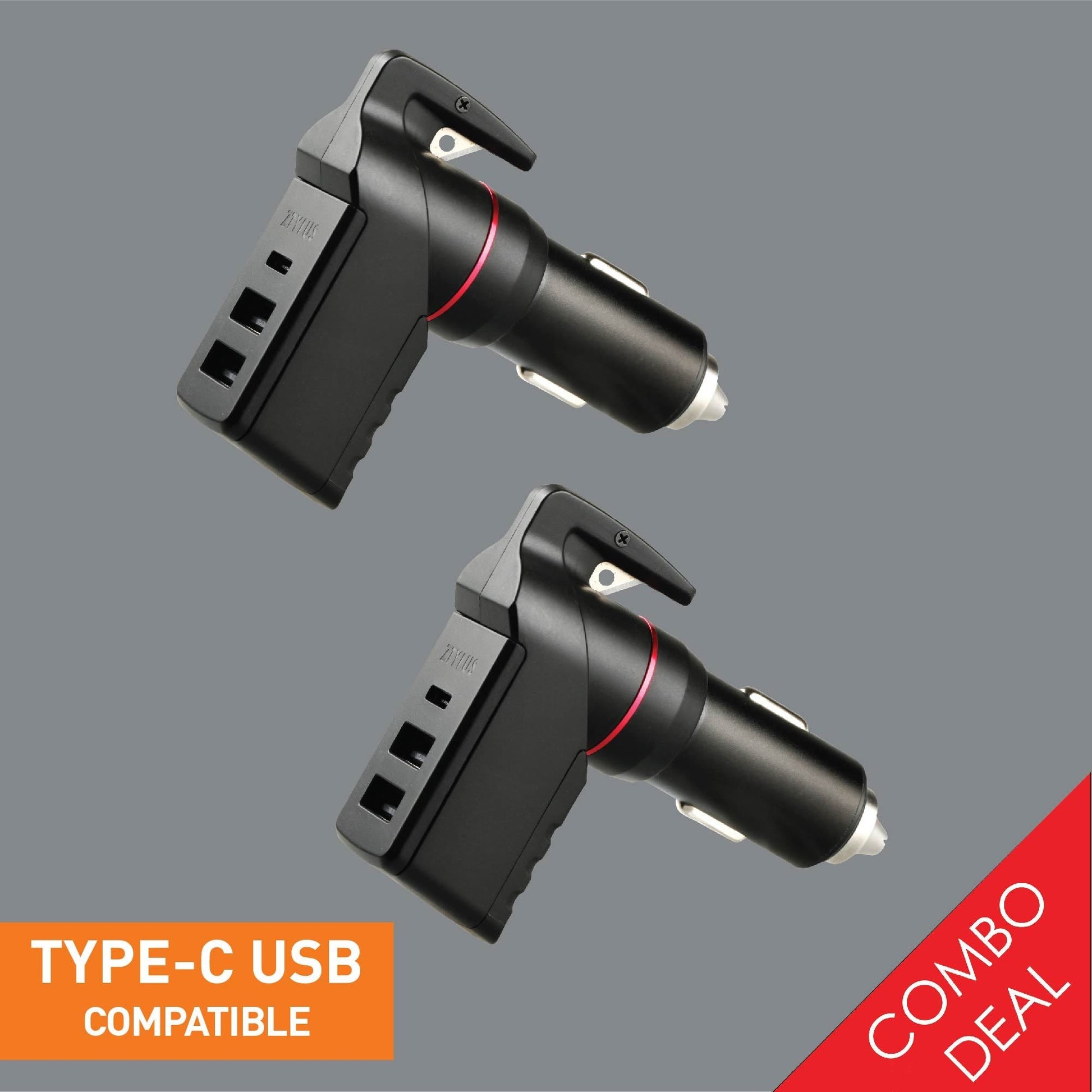 Stinger USB Type C Car Charger Emergency Escape Tool (2pcs)