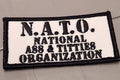 ASOS - N.A.T.O. - National Ass & Titties Organization - 2x4 Patch - White w/Blk