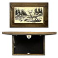 Deer Stream Buck Mountains Gun Concealment Furniture - Handcrafted Hidden Gun Storage Wall Decor - Hidden Safe Furniture with Magnetic Lock for Quick Access & Storage