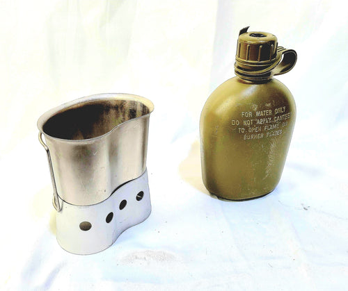 1 Qt Canteen, Cup, & Canteen Cup stove/stand package.