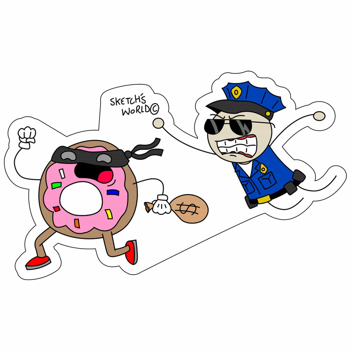 Sketch's World © Officially Licensed - Police - 4x2.5 inch Sticker