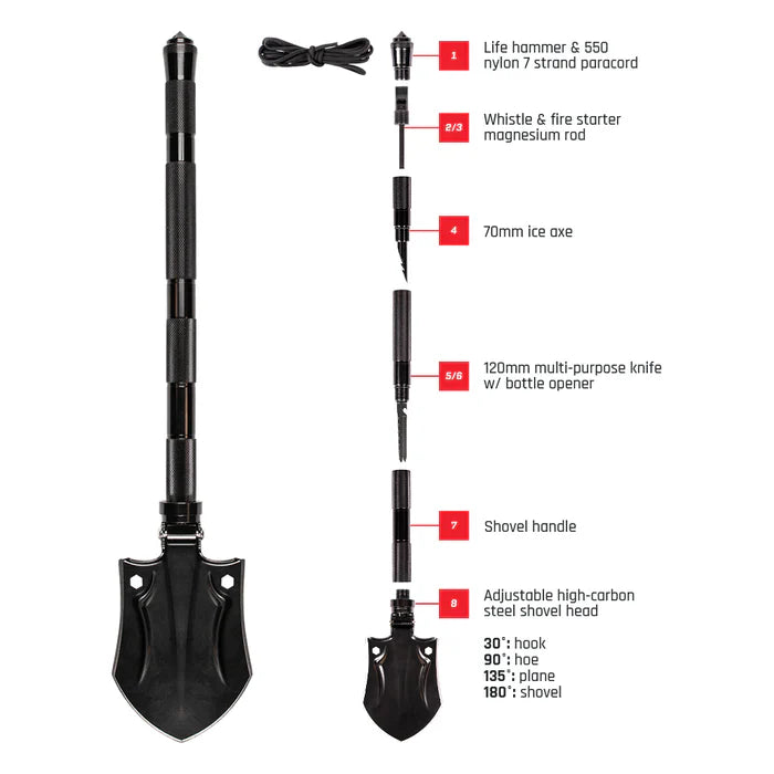 Fox | 8-in-1 Survival Shovel Kit