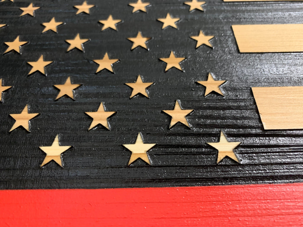 Red Line American Flag Hidden Gun Storage, Customizable Thin Red Line Concealment Flag for Firefighters