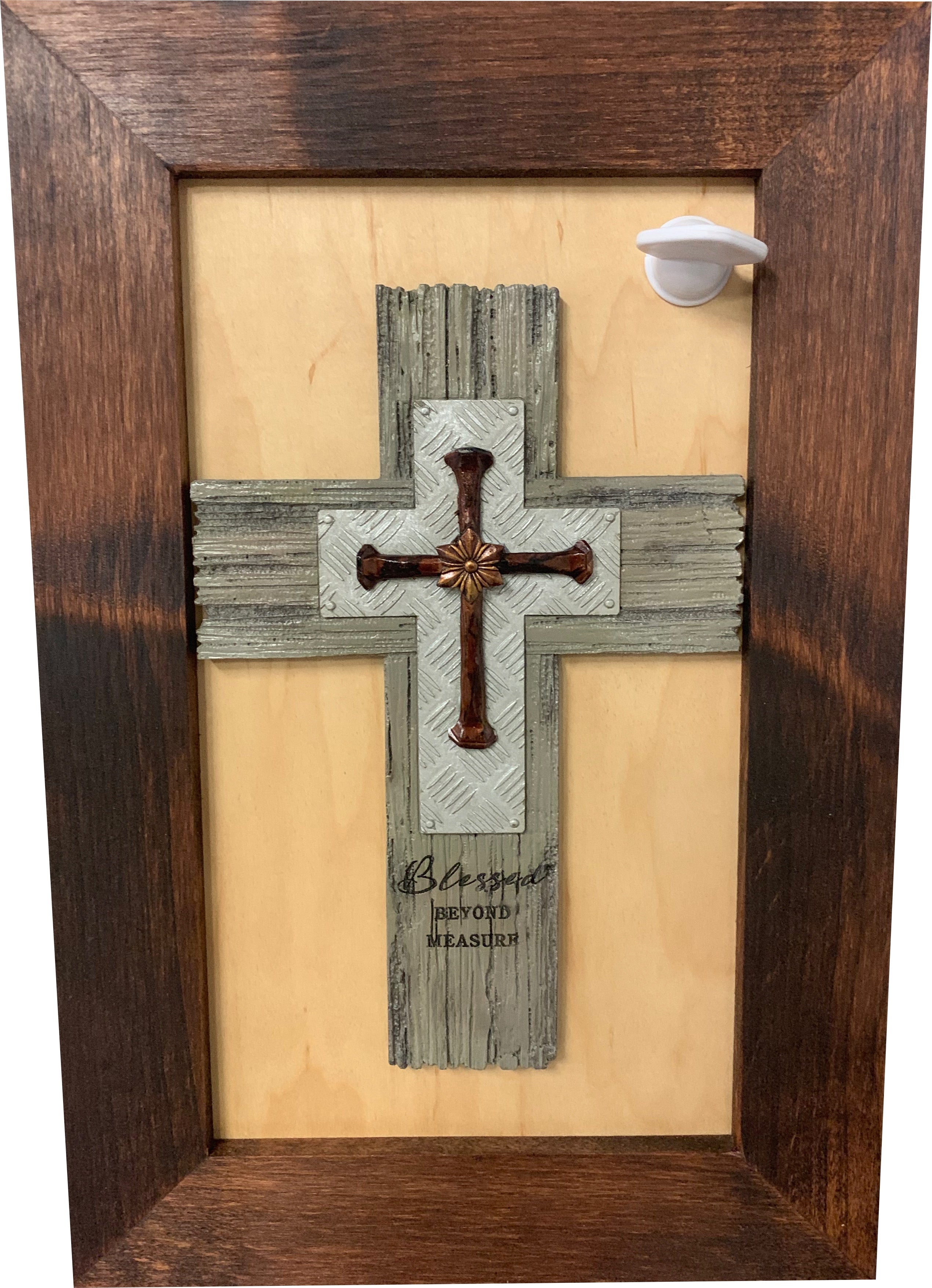 Blessed Beyond Measure Cross Decorative Wall-Mounted Secure Gun Cabinet
