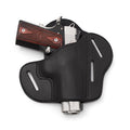 The Ultimate Leather Gun Holster | 3 Slot Pancake Style Belt Holster | Handmade in the USA! | Fits all 1911 Style Handguns