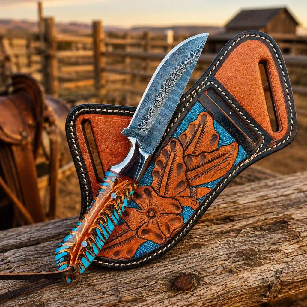 Buckaroo Knife | Rasp Steel with Pine Cone Handle