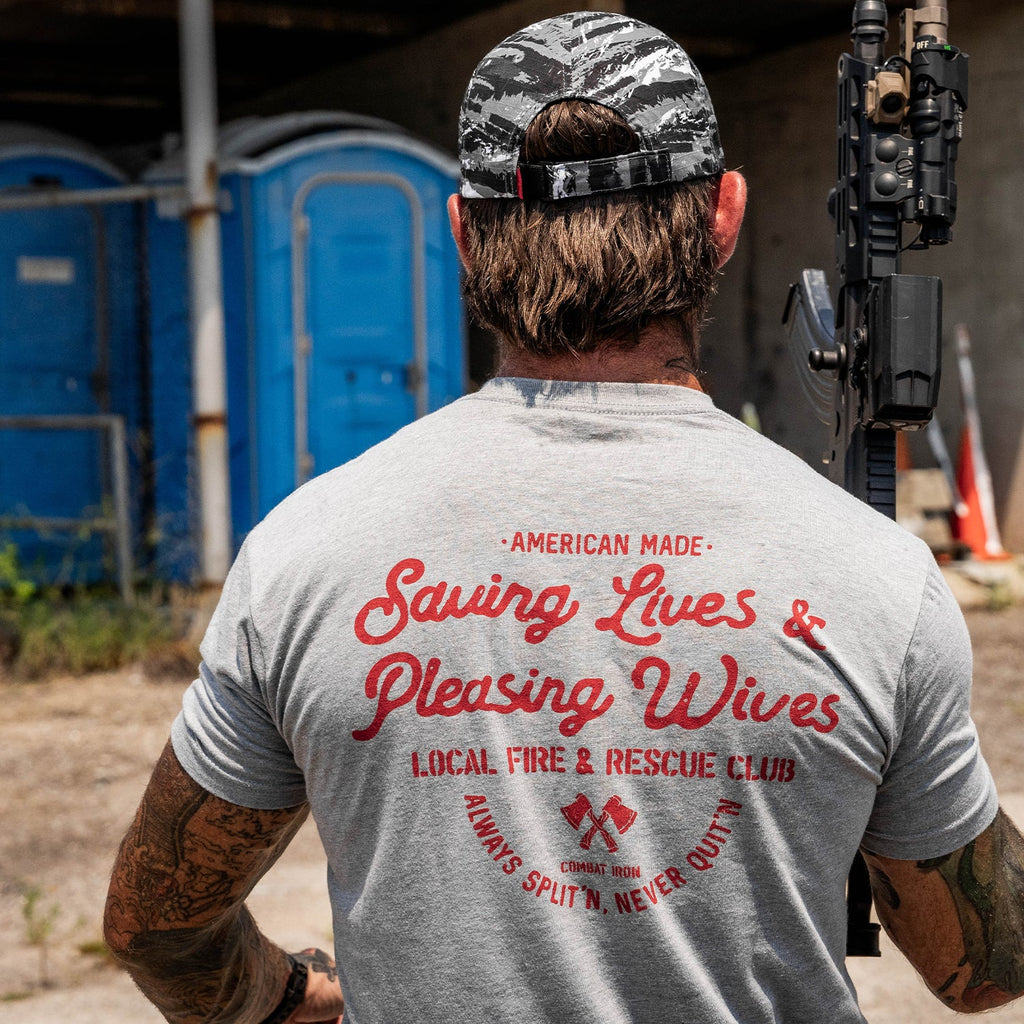 Saving Lives & Pleasing Wives Fire & Rescue Club Men's T-Shirt